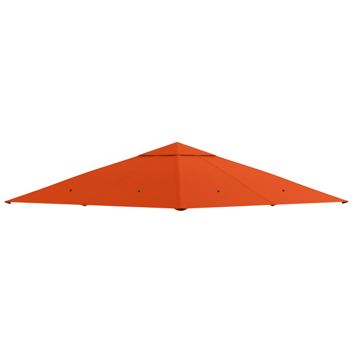 Outsunny Techo de Repuesto para Cenador, 3x3 m, Cubierta de Repuesto con 8 Orificios de Drenaje, Ventilación y Protección UV, SOLO Toldo de Recambio para Pabellón Gazebo, Naranja