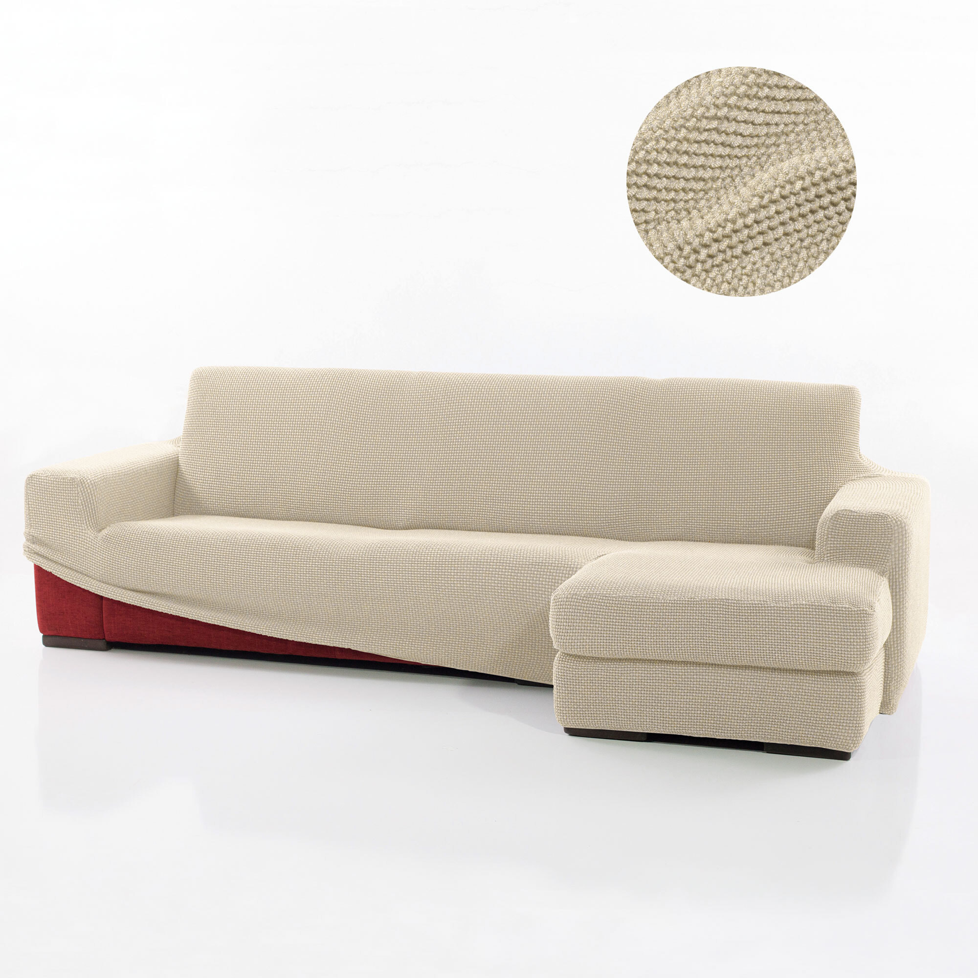 Funda para Chaise Longue derecho (visto de frente) brazo corto SÚPER ELÁSTICA modelo HELENA