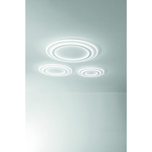 Plafoniera LED LIFE in metallo e acrilico bianco con funzione CCT 60 cm.