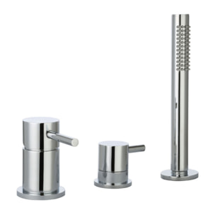 Mitigeur baignoire mécanique 3 trous PAINI Cox pour remplissage par le vidage avec douchette Chromé