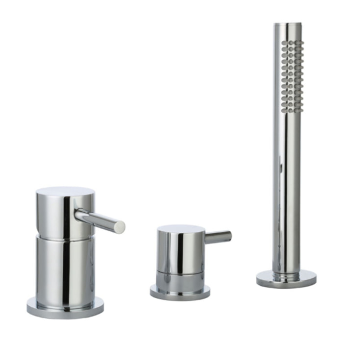 Mitigeur baignoire mécanique 3 trous PAINI Cox pour remplissage par le vidage avec douchette Chromé