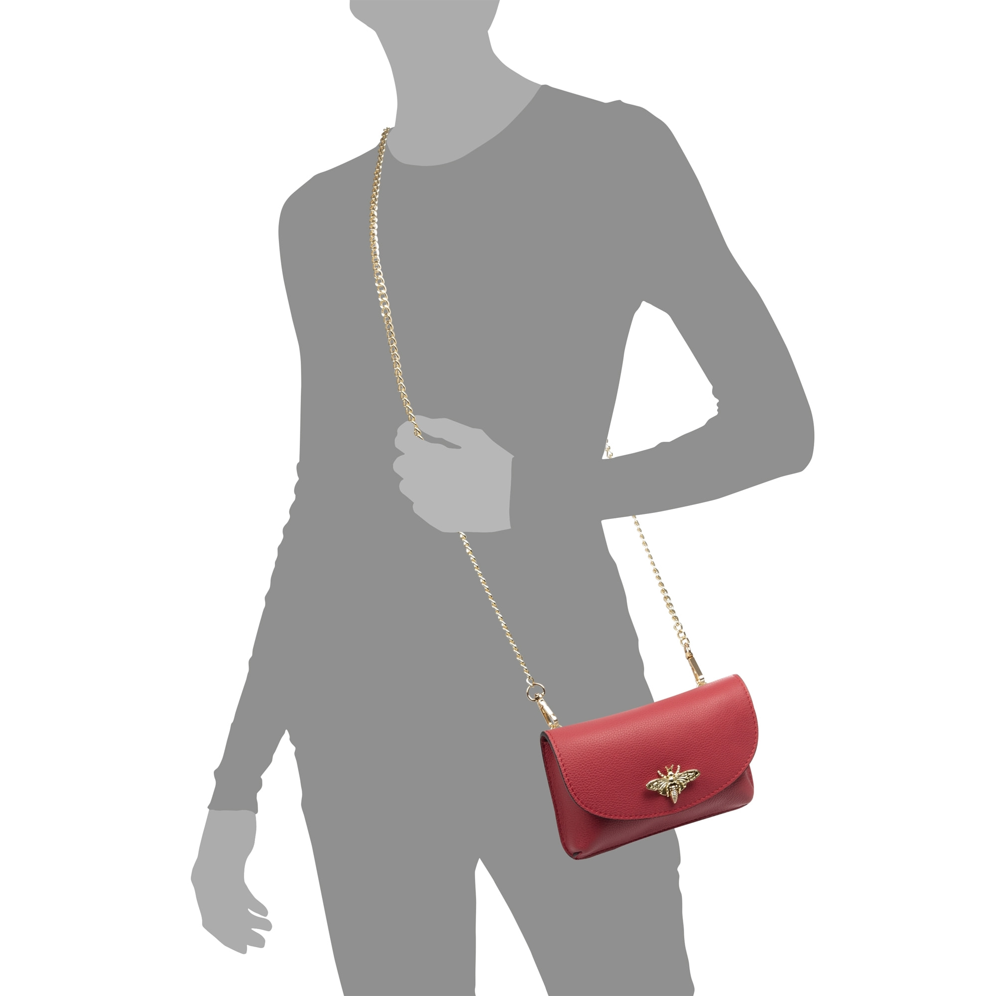 FIRENZE ARTEGIANI Aquilonia bolso de mano mujer. Piel auténtica acabado Dollaro. Fabricado en Italia 17,5x6x11,5 Cm. Color: Rosa Oscuro