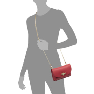 FIRENZE ARTEGIANI Aquilonia bolso de mano mujer. Piel auténtica acabado Dollaro. Fabricado en Italia 17,5x6x11,5 Cm. Color: Rosa Oscuro