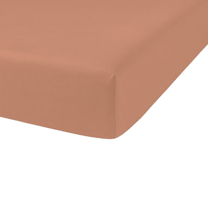 Drap housse - bonnet:30cm coton 57fils et lyocell terracotta