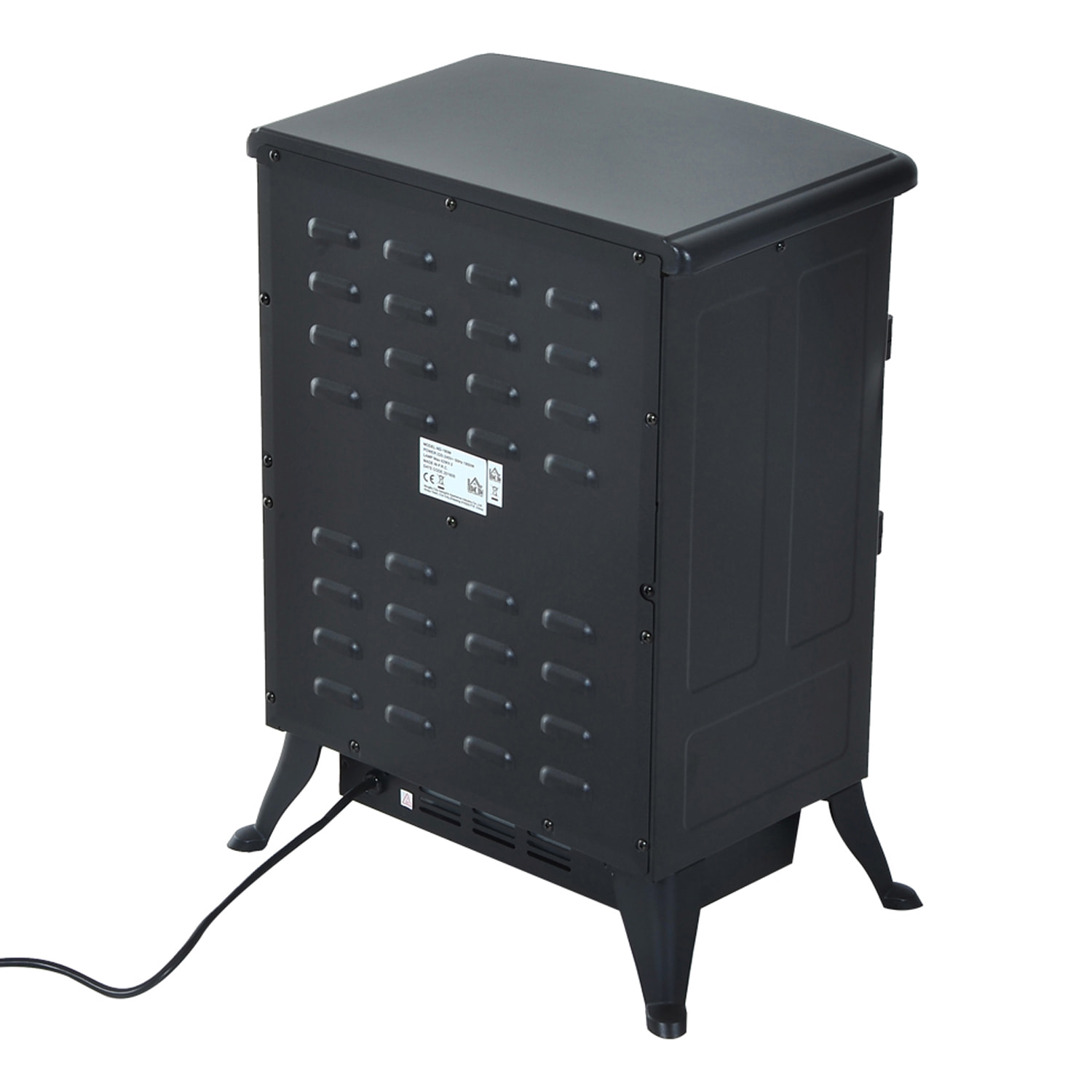 Cheminée électrique poêle style rétro thermostat 1000-2000 W noir