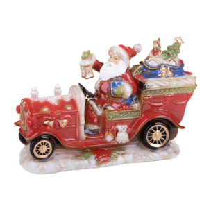 Babbo Natale 34 Cm Su Auto con Doni - Pezzi 1 - Colore:Multicolore - Bianchi Dino - -