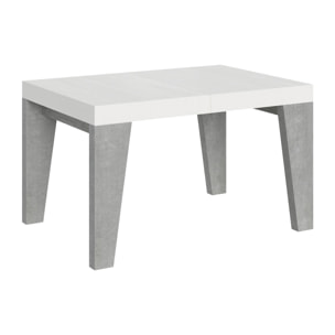 Table Naxy Mix Extensible dessus Frêne Blanc structure Ciment 90x130 Allongée 390