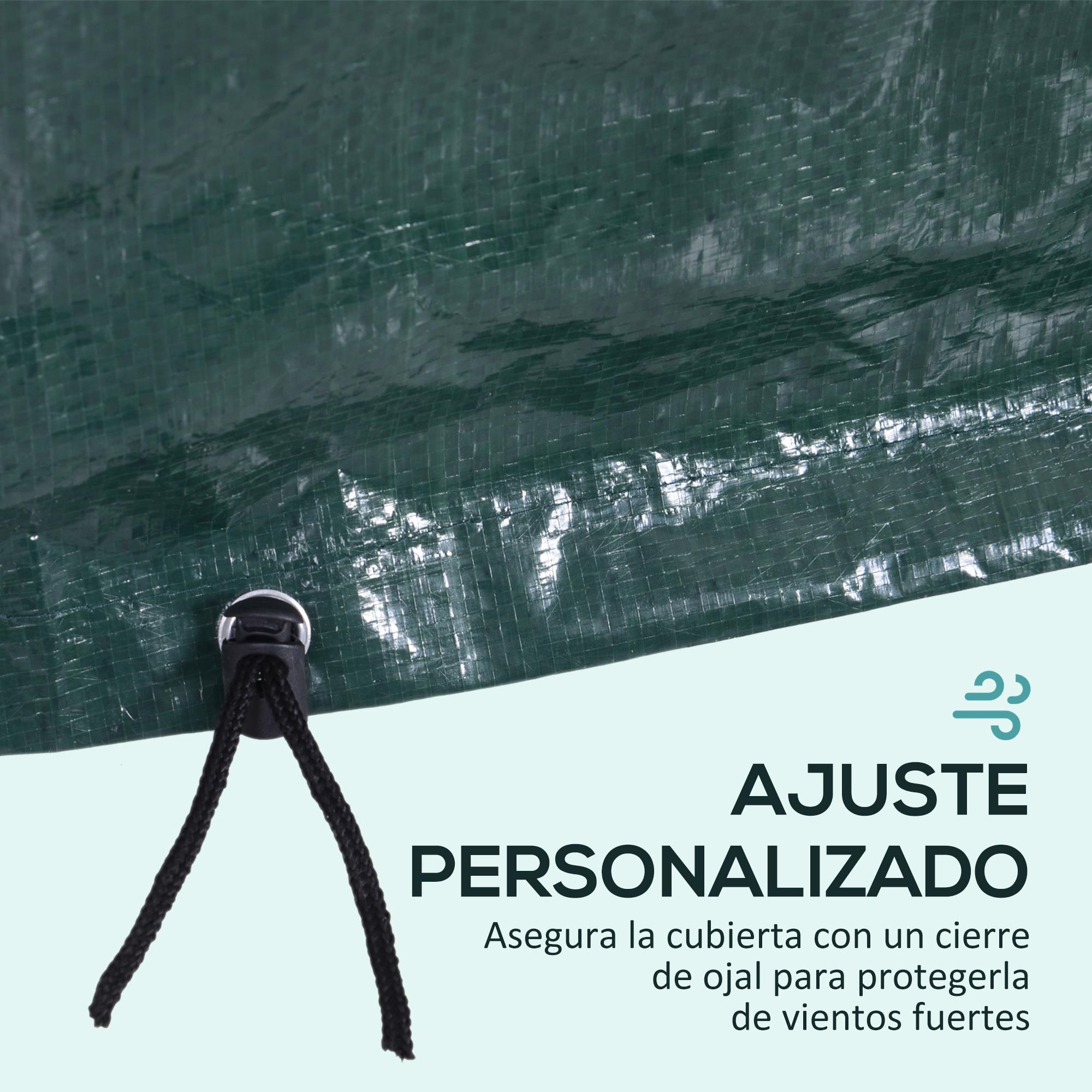 Funda Protectora para Muebles Rectangular Funda de Muebles para Jardín Impermeable Anti-UV Antipolvo para Terraza Balcón 235x190x90 cm Verde