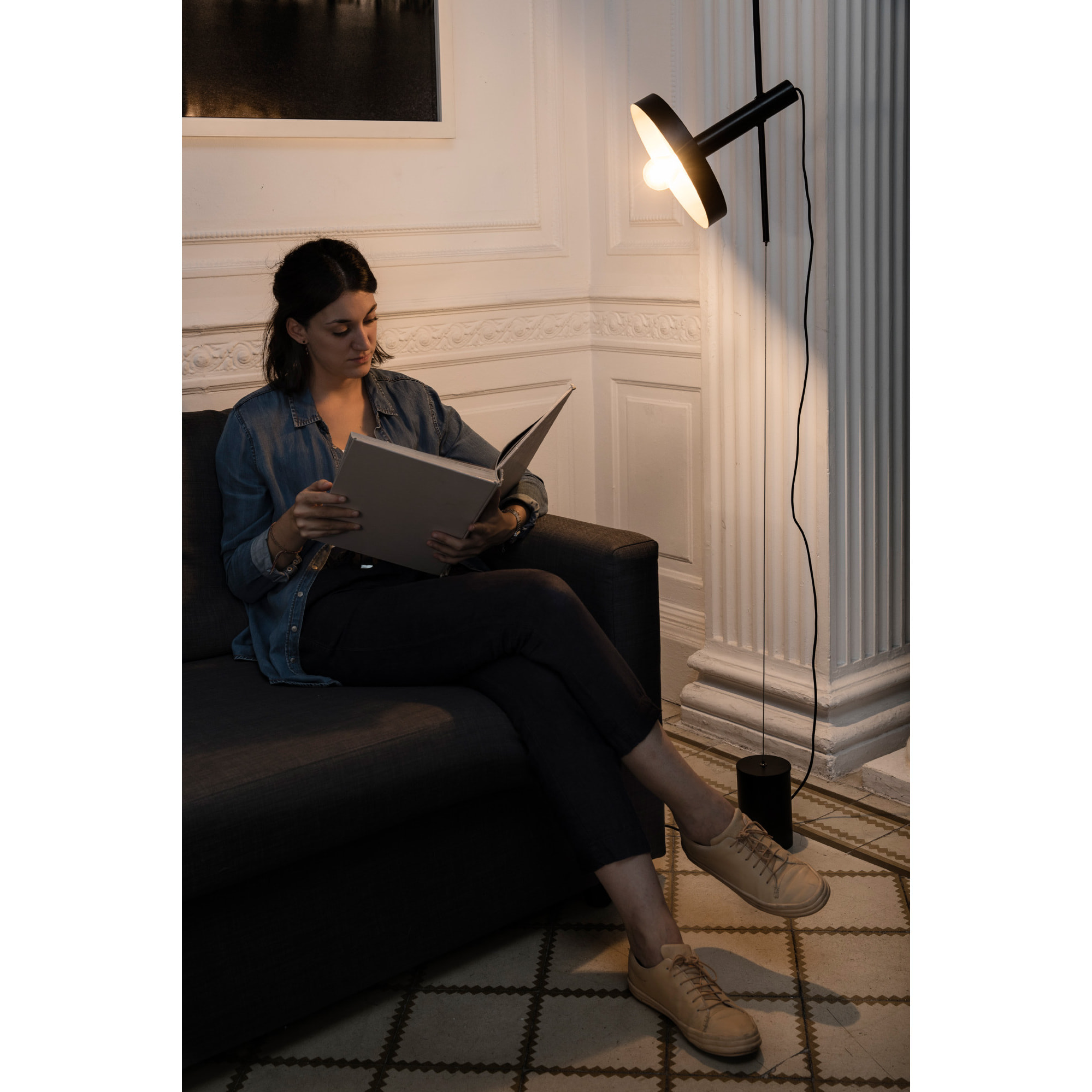 WHIZZ Colgante/pie de salón negra/oro