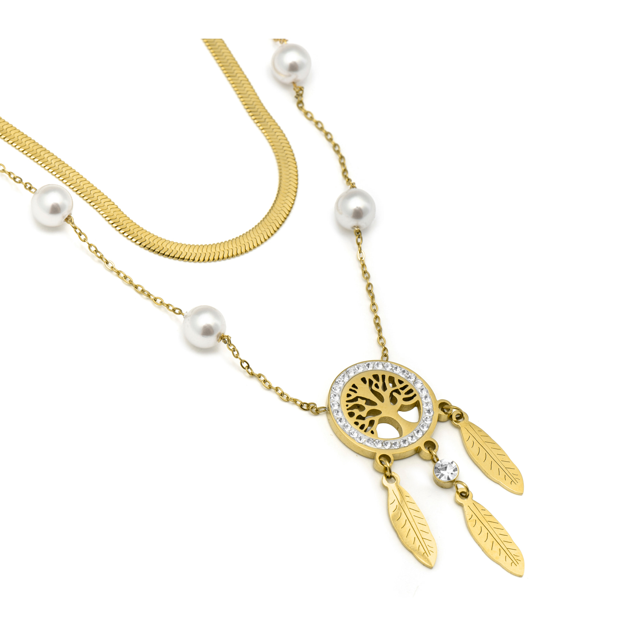 Collar Anthori acabado oro amarillo 18k