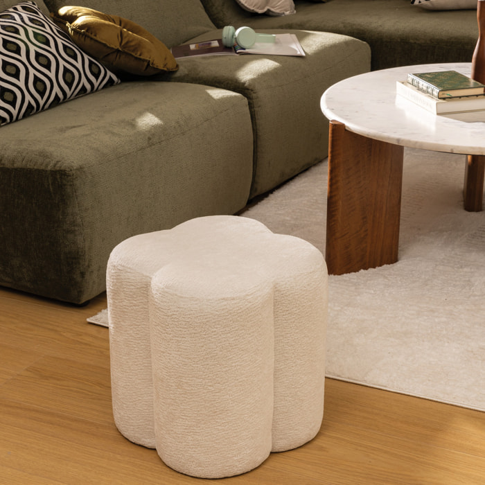 Pouf "Lavon" blanc 38x35x35cm