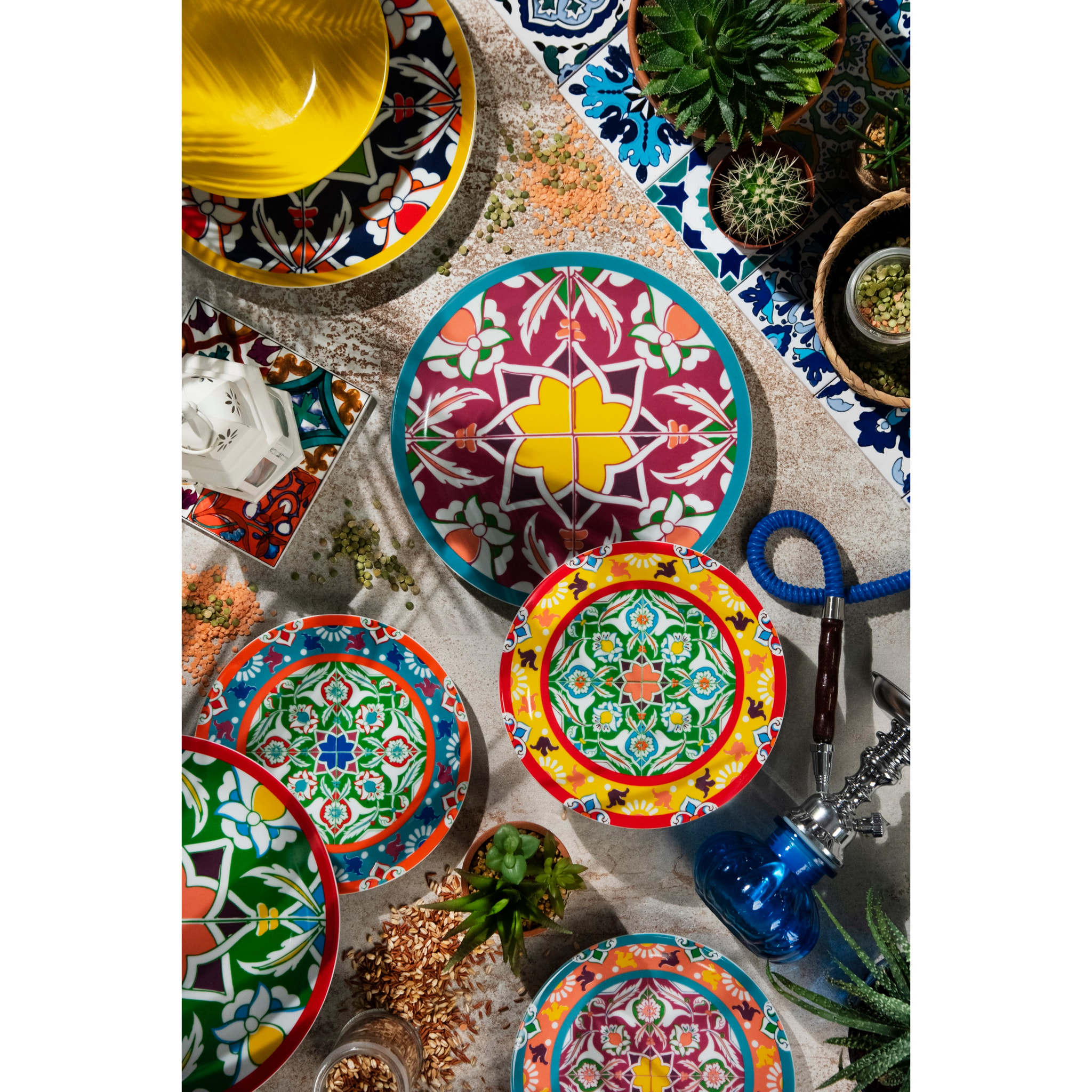 Servizio piatti 12 pezzi Excelsa Bazar Medina, porcellana multicolore