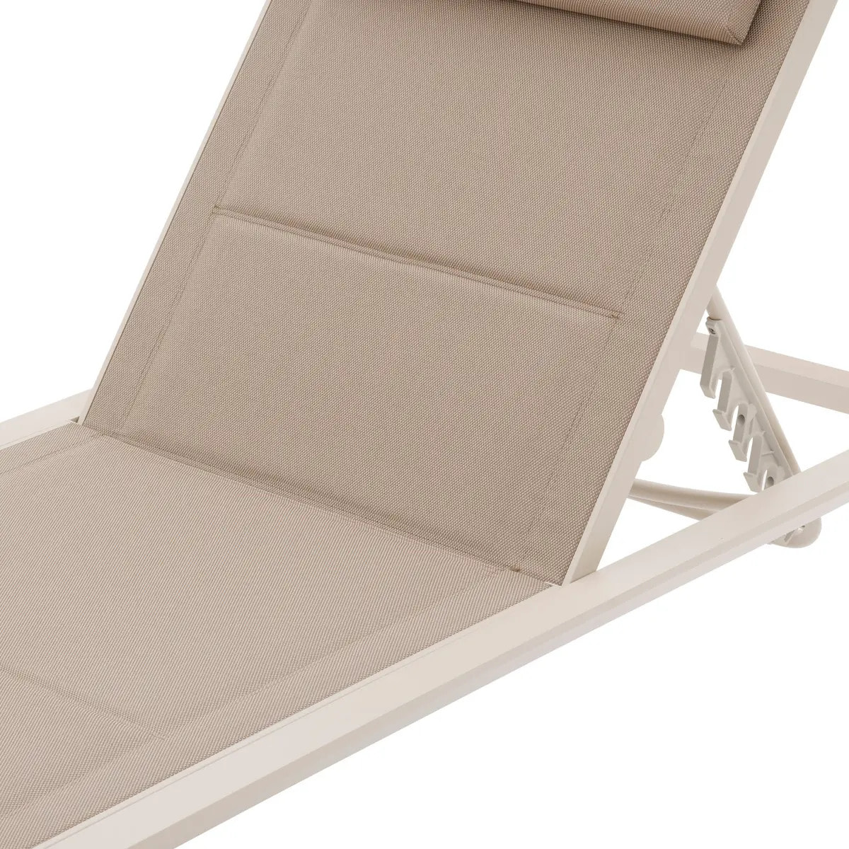 Transat "Allure" lin & argile 2 roues en aluminium et texaline