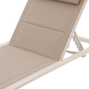 Transat "Allure" lin & argile 2 roues en aluminium et texaline