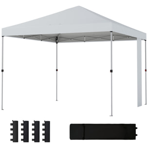 Tonnelle de jardin pliante montage facile sac transport métal blanc