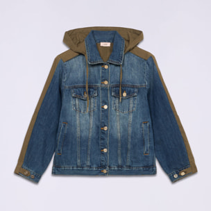 Oltre - Giubbotto denim e cotone - Verde militare