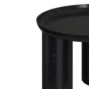 Table basse ronde noire en bois de manguier D60 cm - Blake