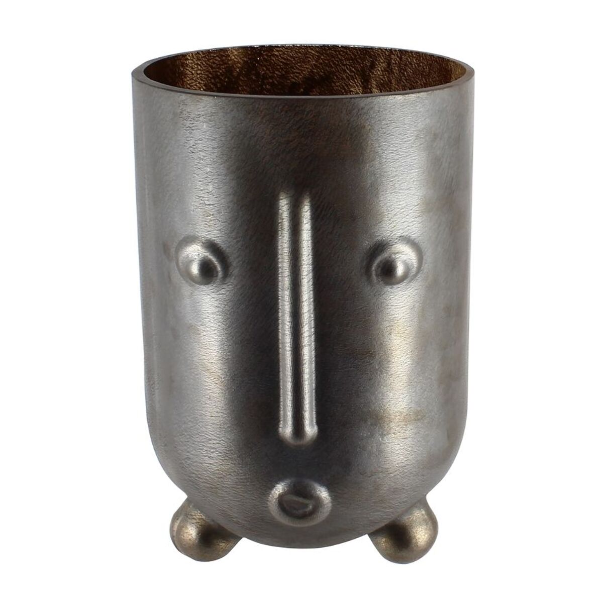 Vase en forme de visage en verre soufflé h24cm OLAV