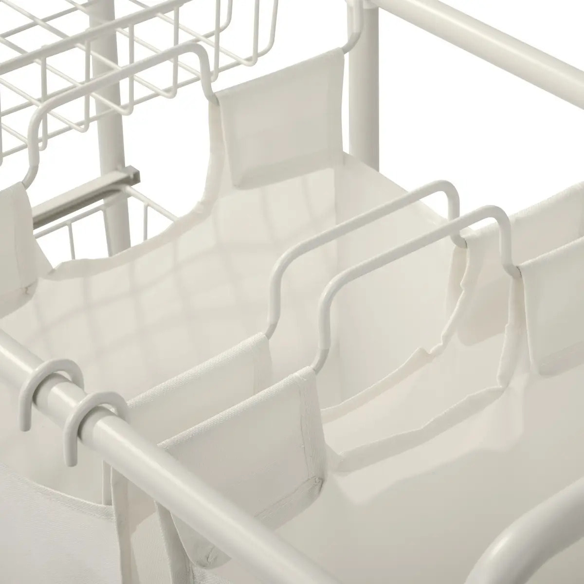 Panier à linge 2 compartiments de 45L Linea blanc