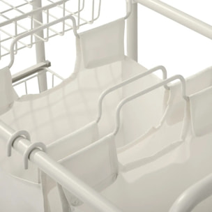 Panier à linge 2 compartiments de 45L Linea blanc