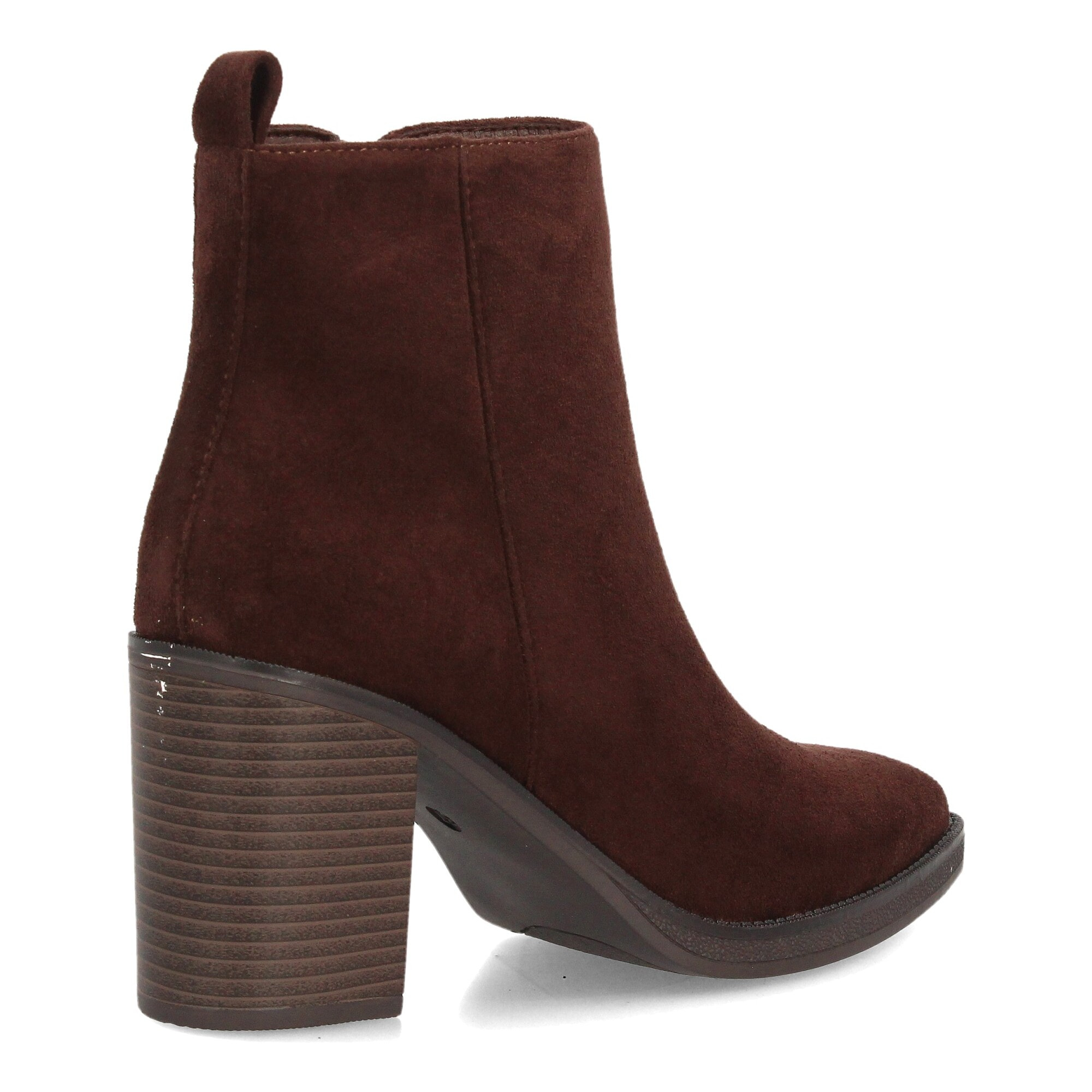 Botines efecto ante con tacón ancho para mujer.