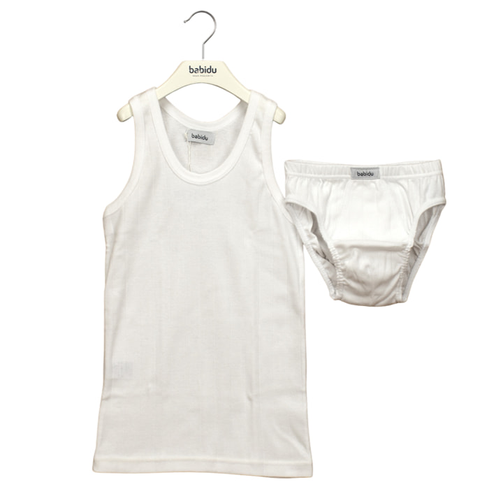 Conj. Comunion Niño Tirante Sport/Slip Desagujado Blanco Talla 10