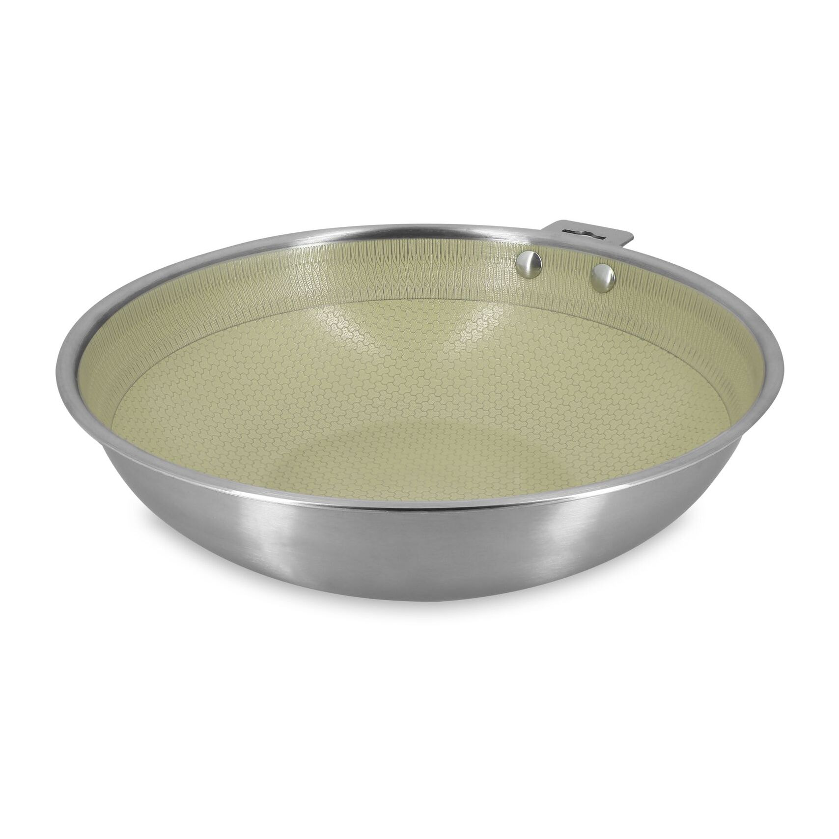 Wok 28cm en acier inoxydable et manche amovible vert AGLAE