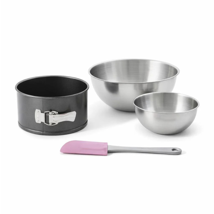 Set de 4 ustensiles de pâtisserie moule à gâteaux 2 bols et spatule Black metallic Black mettallic Zenker  Black mettallic