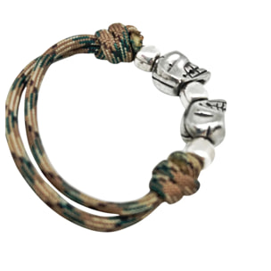 Pulsera paracord doble Skull kaki