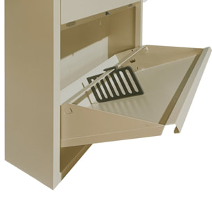 Scarpiera salvaspazio 3 ante in metallo avorio 80x14,2x103,2 cm - Emy