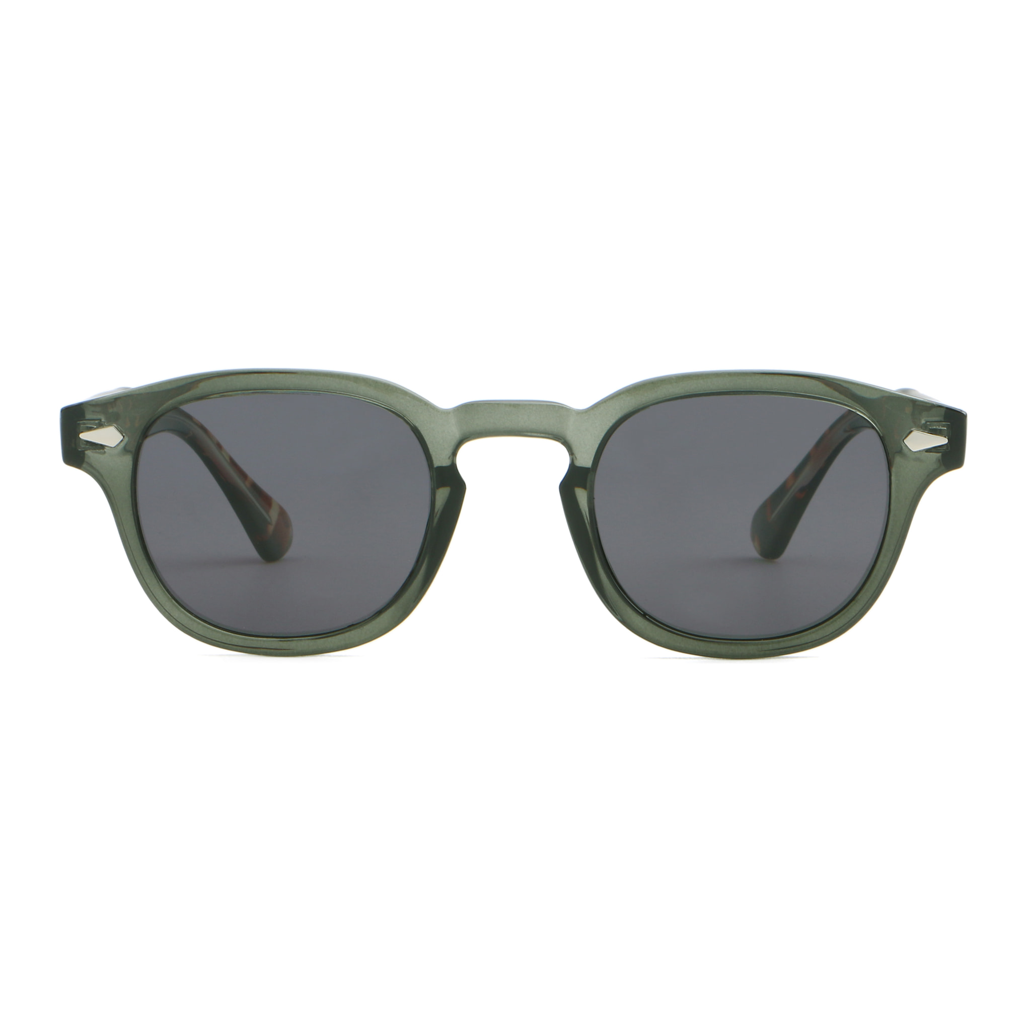 Gafas de sol OCEAN HAMPTON - Azul oscuro / Gris transparente con patillas en carey y lente ahumada