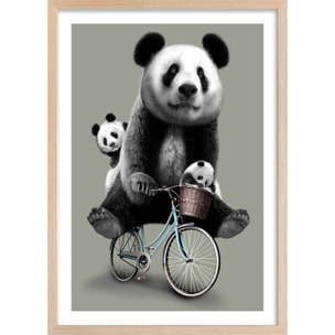 Affiche enfant petang  Affiche + cadre en bois - Chêne