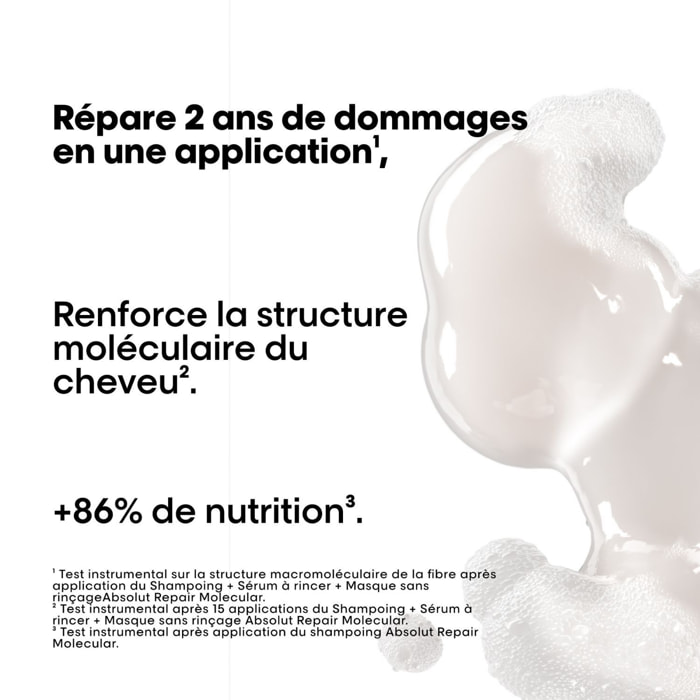 Série Expert Absolut Repair Molecular - Recharge Shampoing réparateur pour tous types de cheveux abîmés