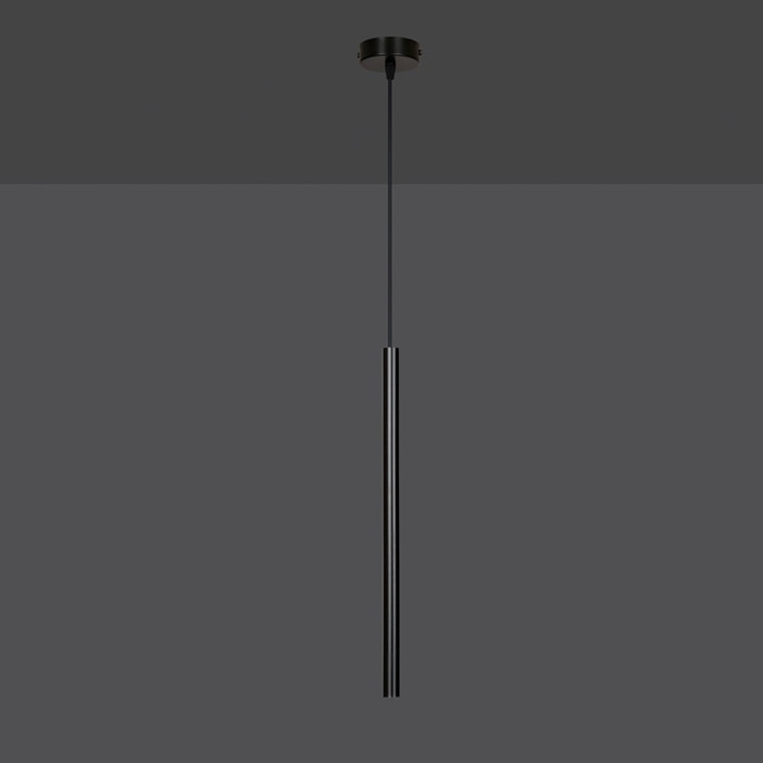 Lampada a sospensione Selter in acciaio nero opaco