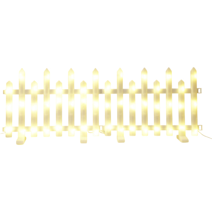 juego de 8 piezas de luces para valla led color blanco cálido con controlador y temporizador