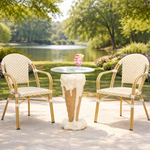 Table de bar glace 48cm vanille Kare Design