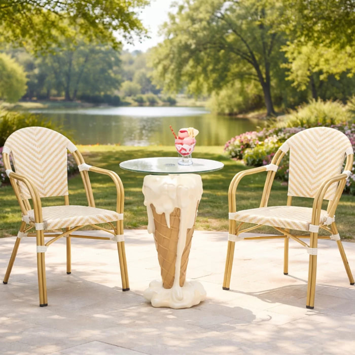 Table de bar glace 48cm vanille Kare Design