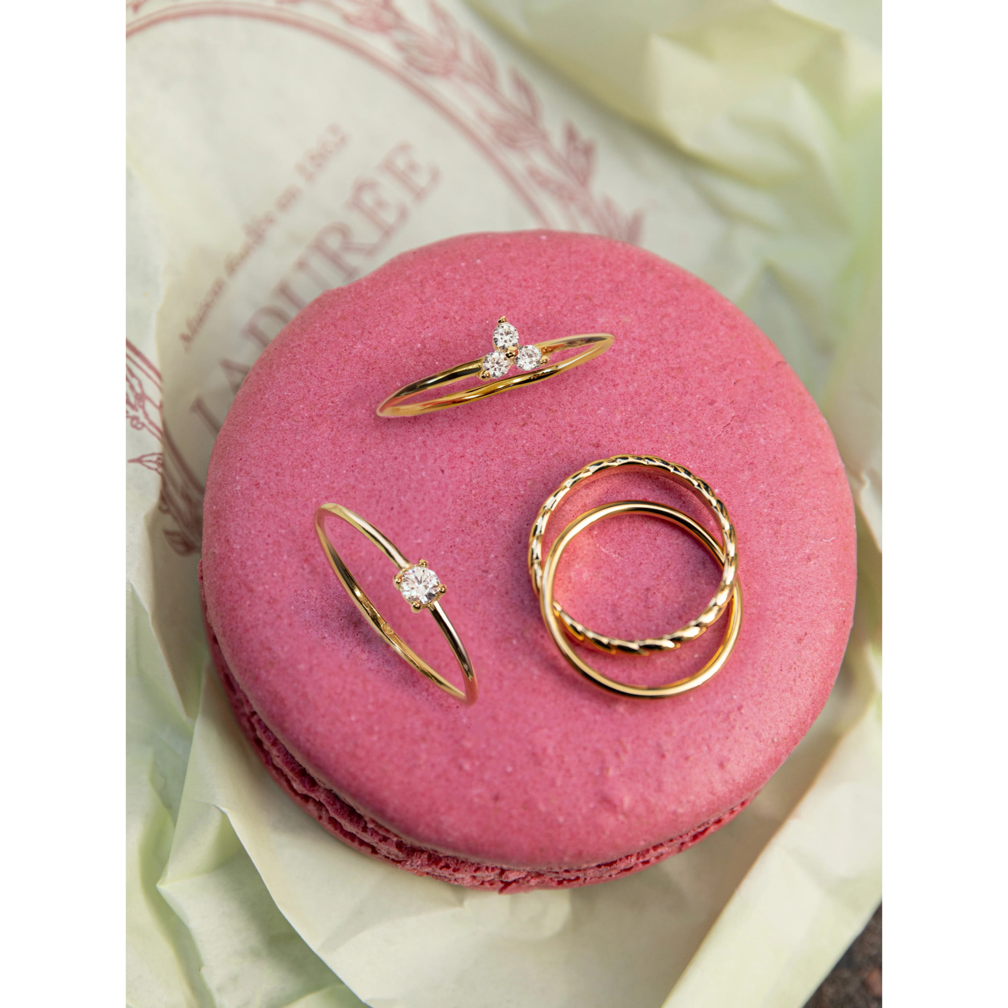 Anelli Clover Argento Placcato Oro