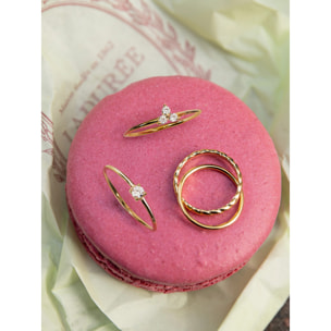 Anelli Clover Argento Placcato Oro