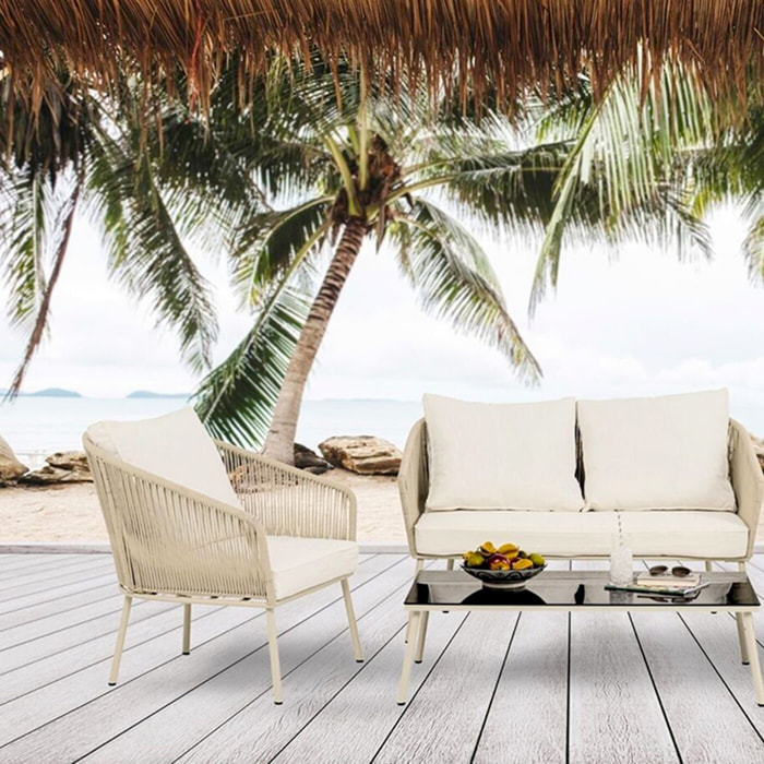 Fauteuil de jardin Elba crème Kare Design