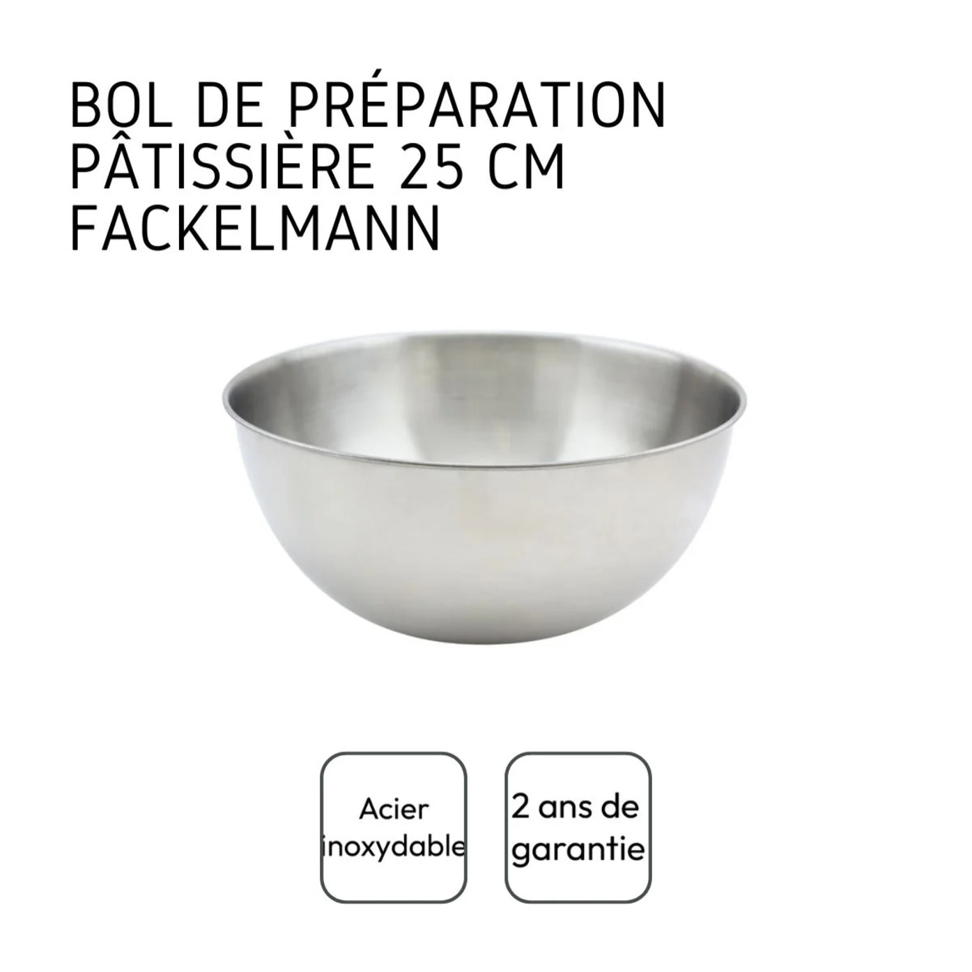 Bol à mixer en inox de 25 cm de diamètre Fackelmann Basic