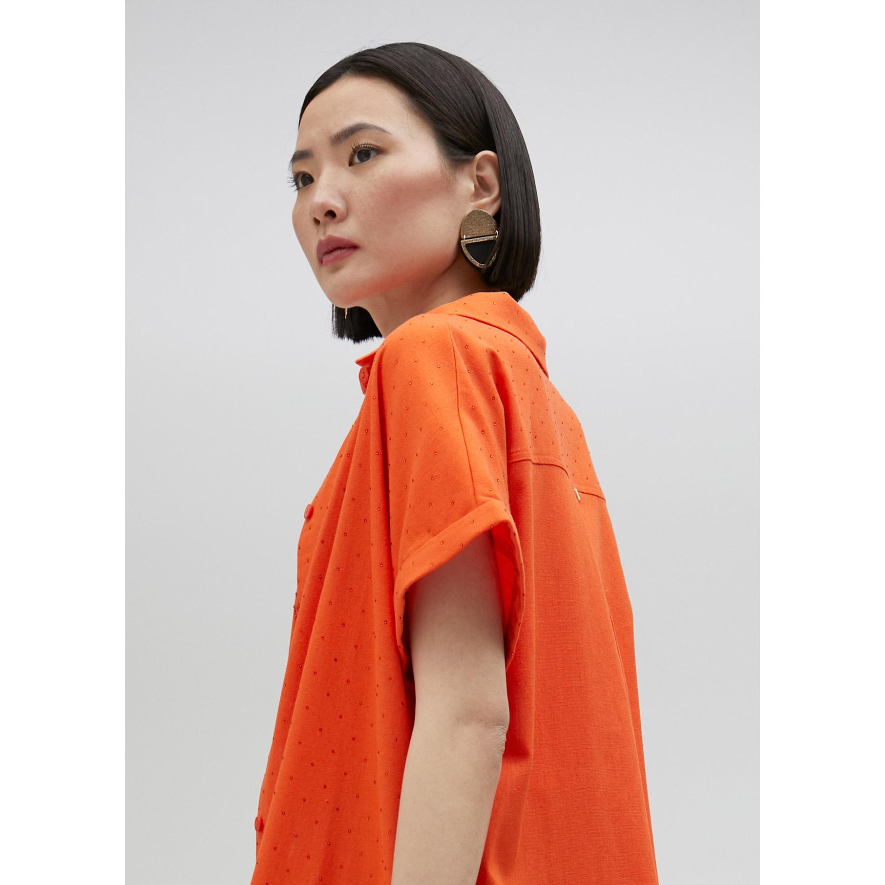 Camicione lungo con dettaglio di strass