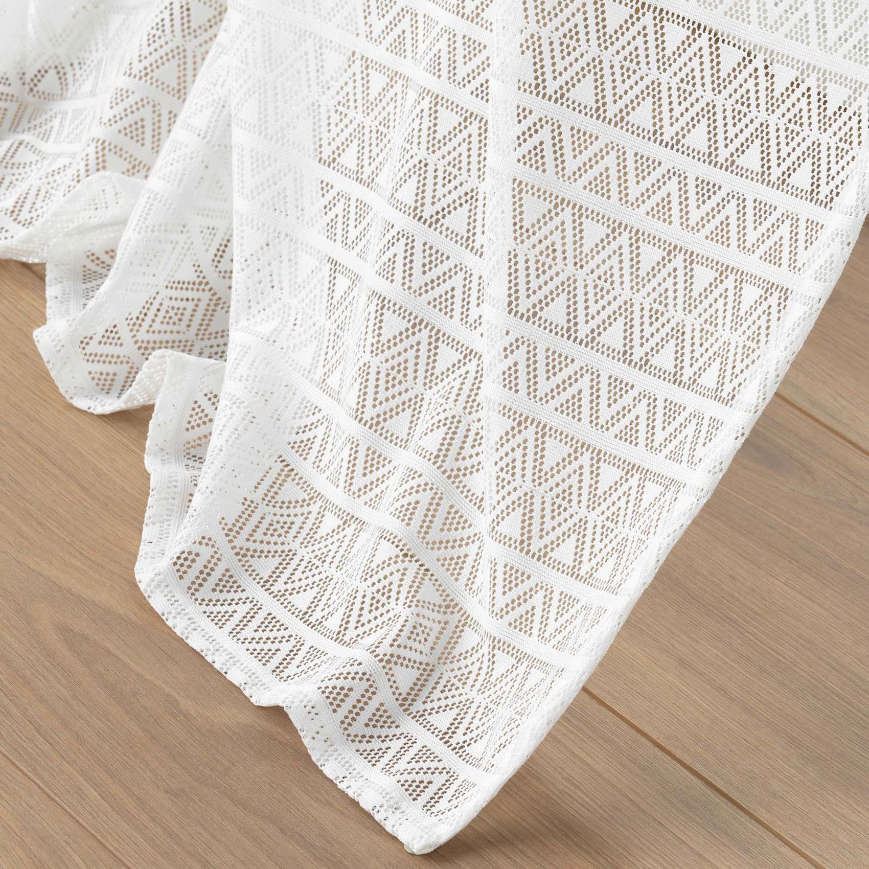 Voilage à motifs géométriques - Blanc