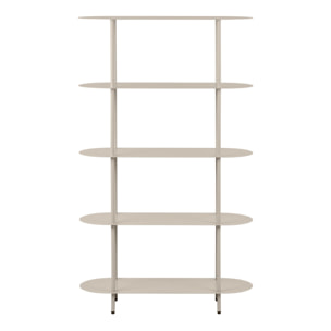Libreria Rieti a 5 ripiani in metallo sabbia 90×31×150 cm