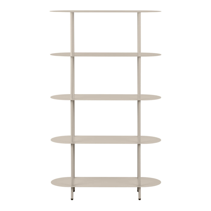 Libreria Rieti a 5 ripiani in metallo sabbia 90×31×150 cm