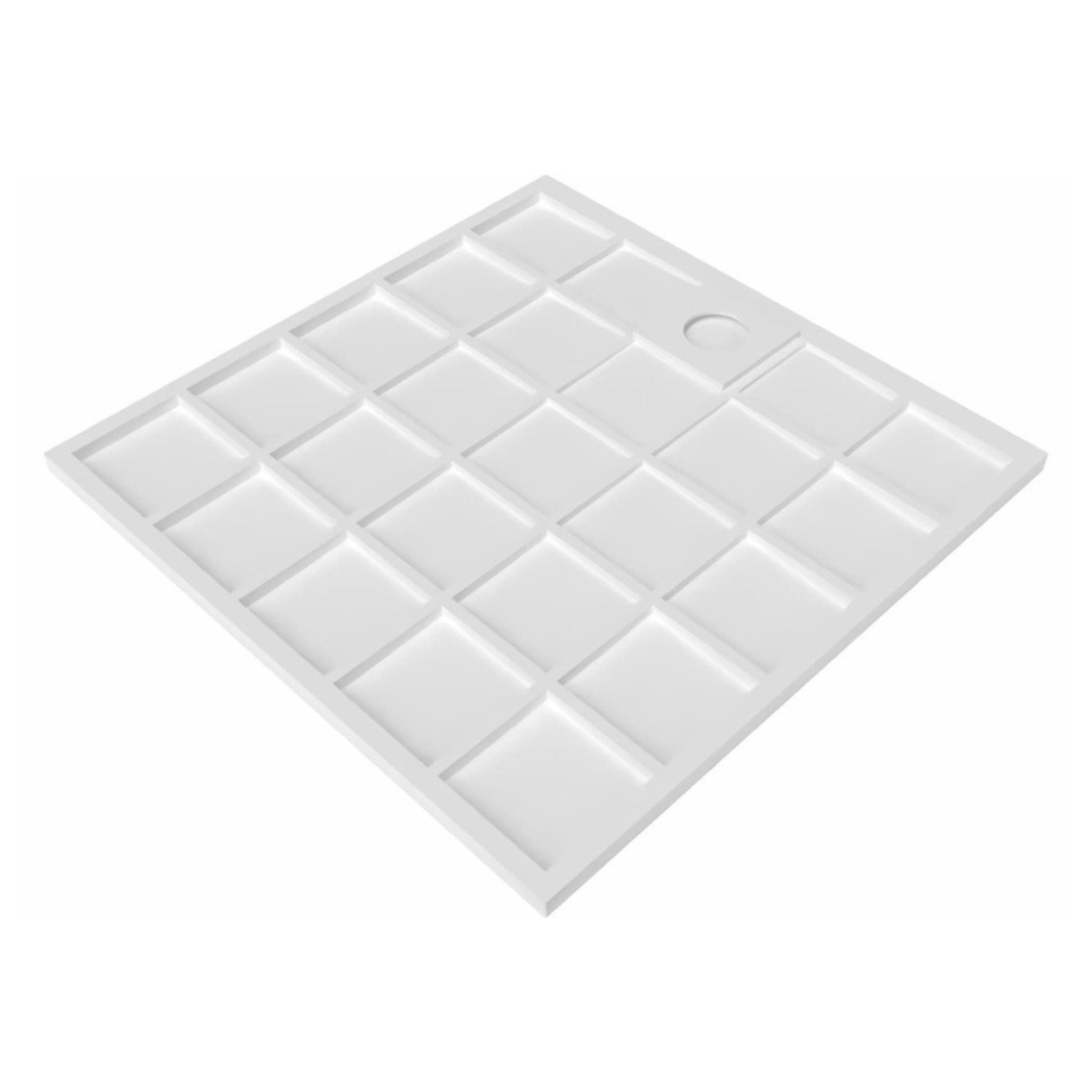 Vision Receveur de douche 90x90cm + Siphon Eslim90. Marbre coulé, blanc (SATSVVI90QB-S)