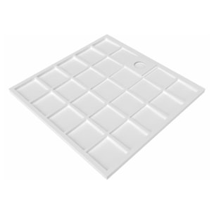 Vision Receveur de douche 90x90cm + Siphon Eslim90. Marbre coulé, blanc (SATSVVI90QB-S)