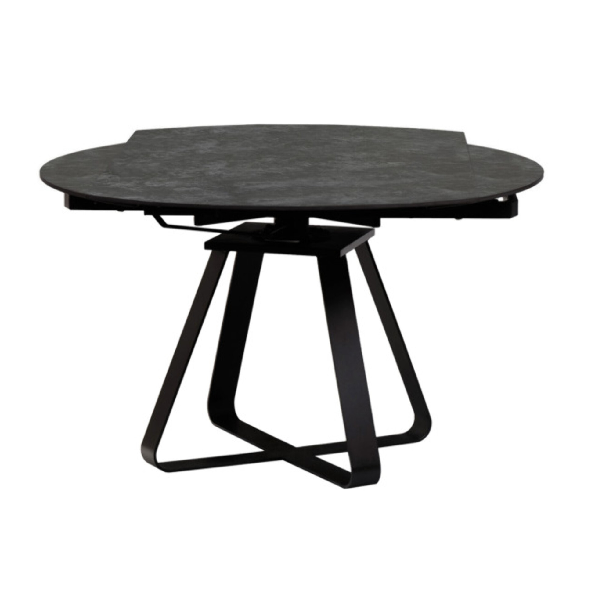 Table de repas extensible en céramique gris anthracite - 90/150 cm - GERMAIN