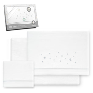 Juego de Sábanas de Cuna Franela Estrellas Luna