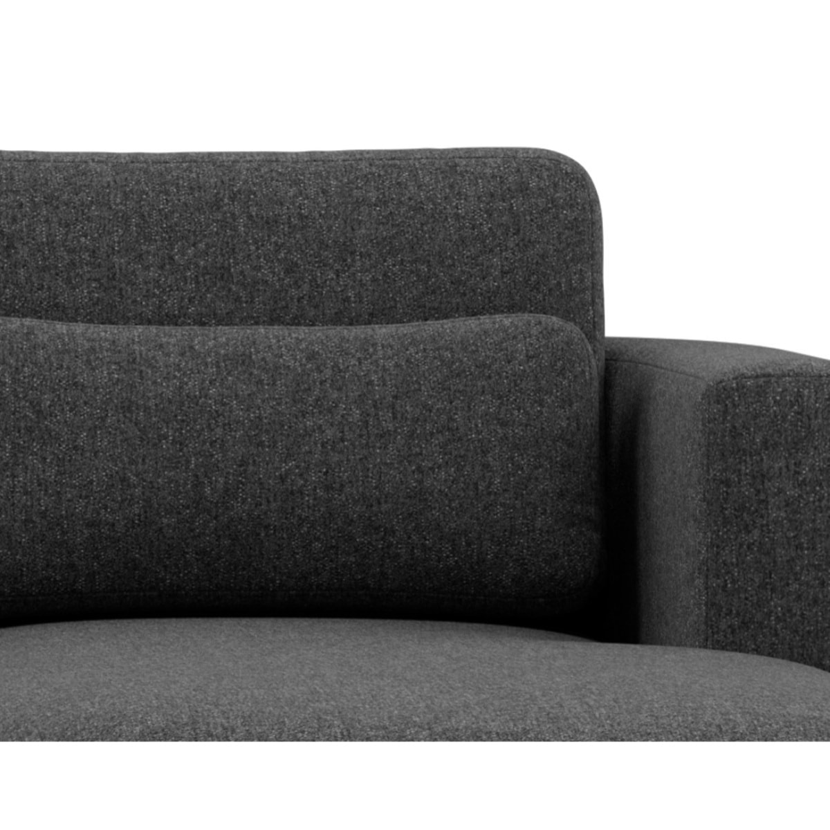 Mahina - canapé d'angle droit 4 places convertible avec coffre en tissu texturé - Gris Anthracite